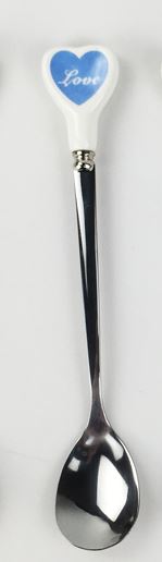 【i930個性小舖】-愛心形不銹鋼勺子(藍色)